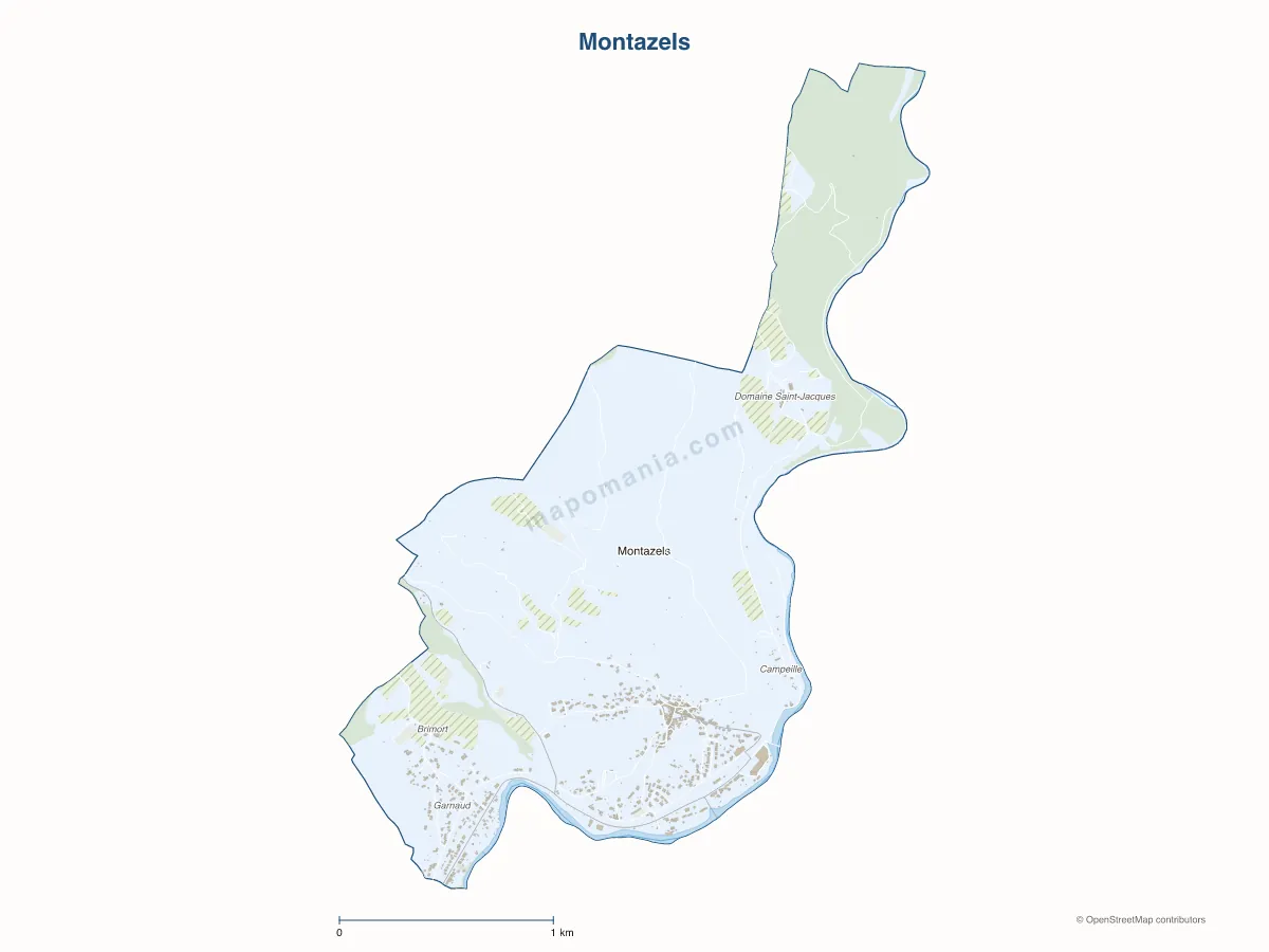 Carte de Montazels à personnaliser