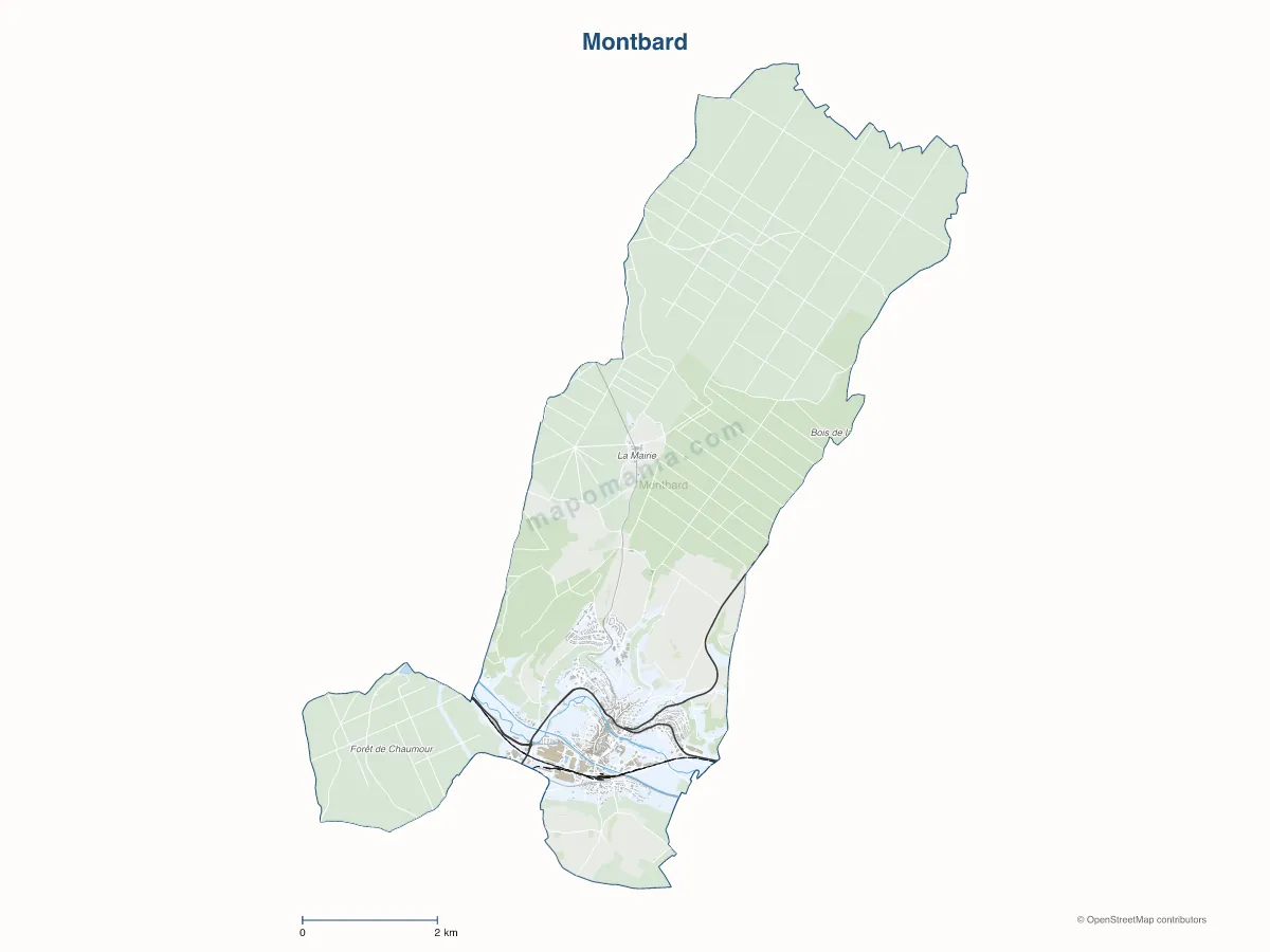 Carte de Montbard à personnaliser