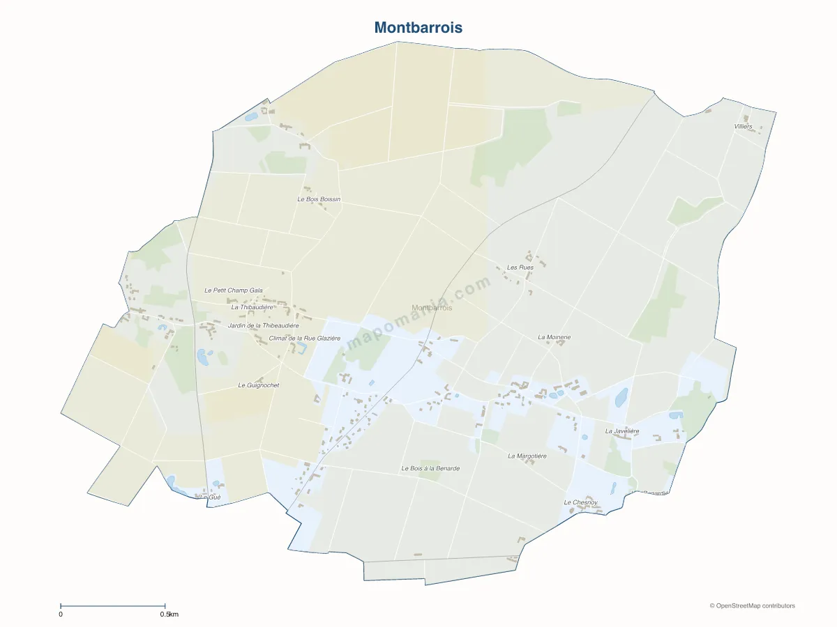 Carte de Montbarrois à personnaliser