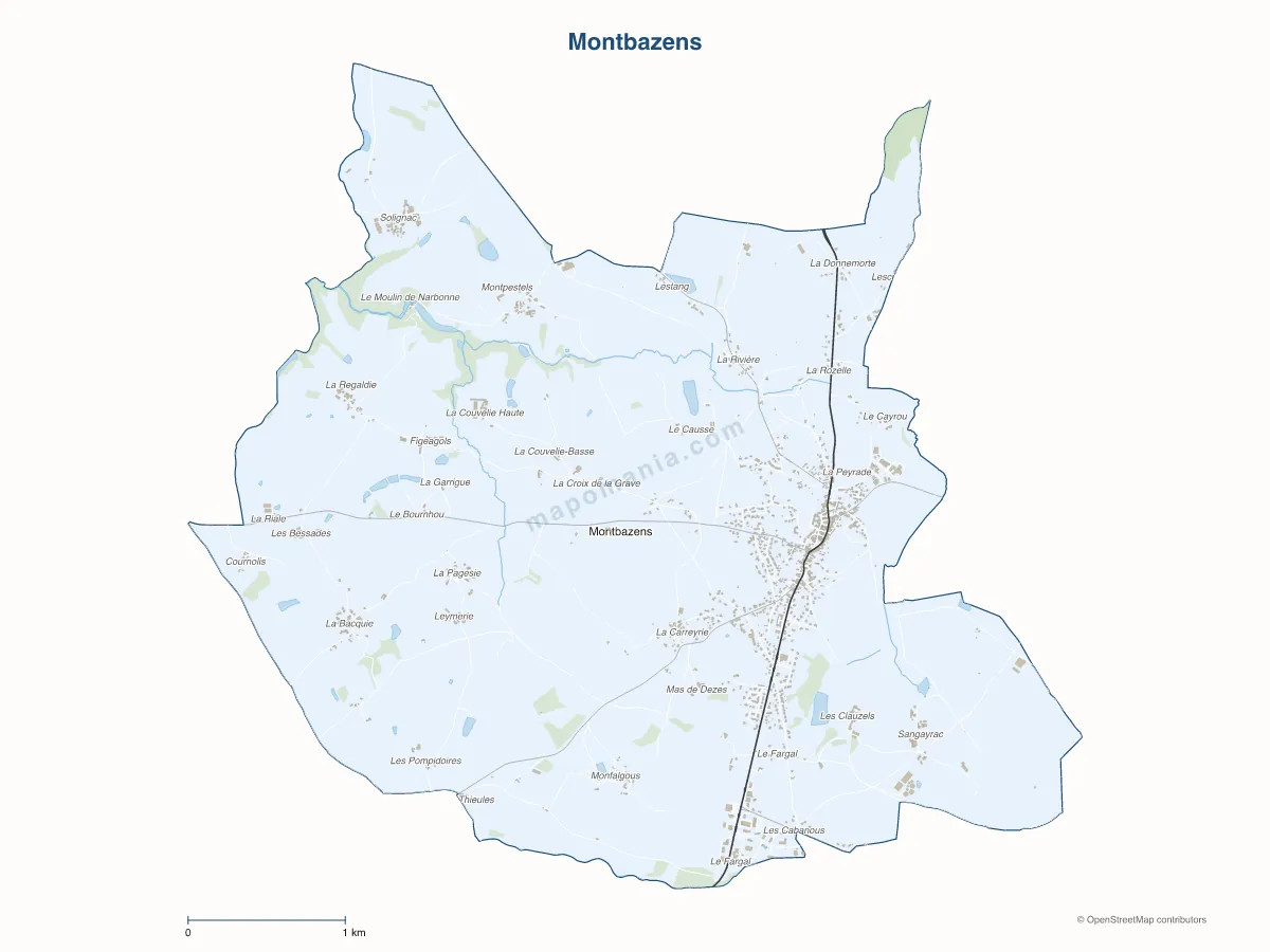 Carte de Montbazens à personnaliser
