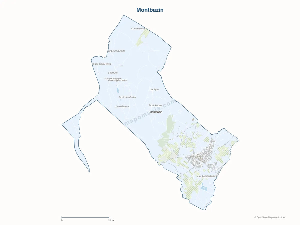 Carte de Montbazin à personnaliser