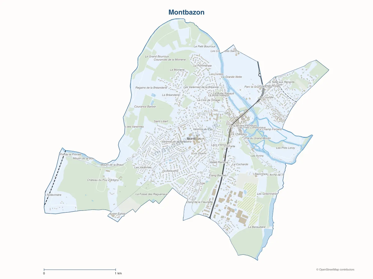 Carte de Montbazon à personnaliser