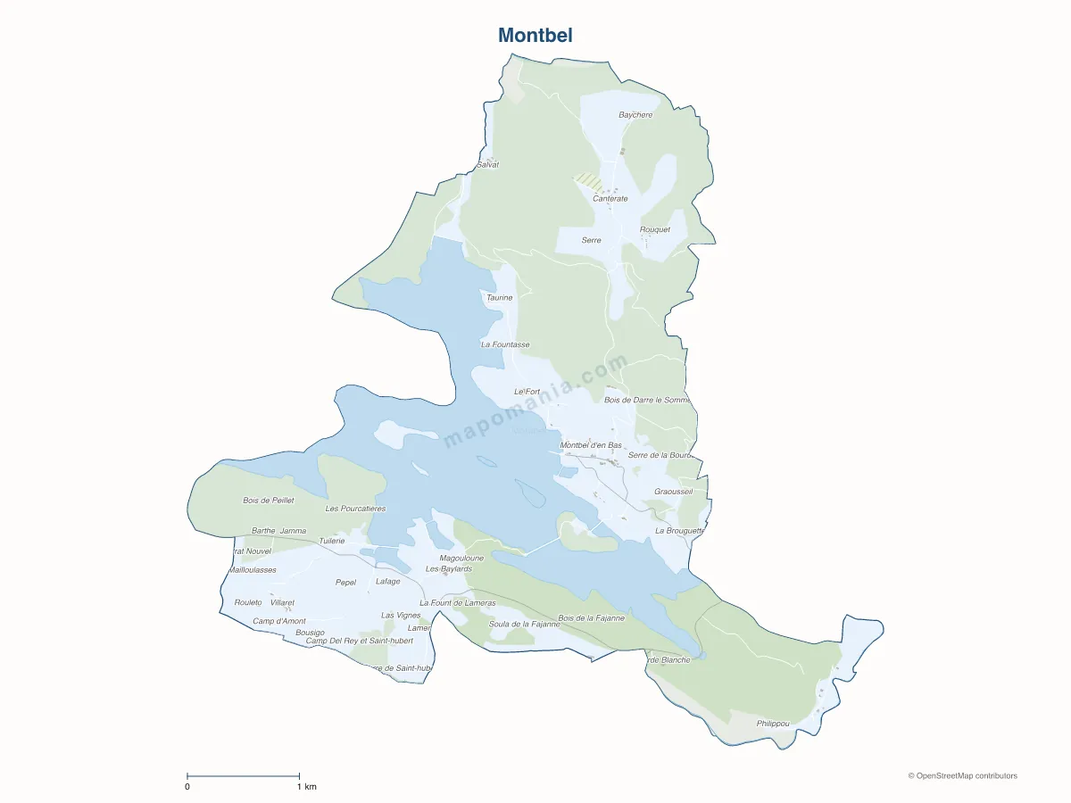 Carte de Montbel à personnaliser