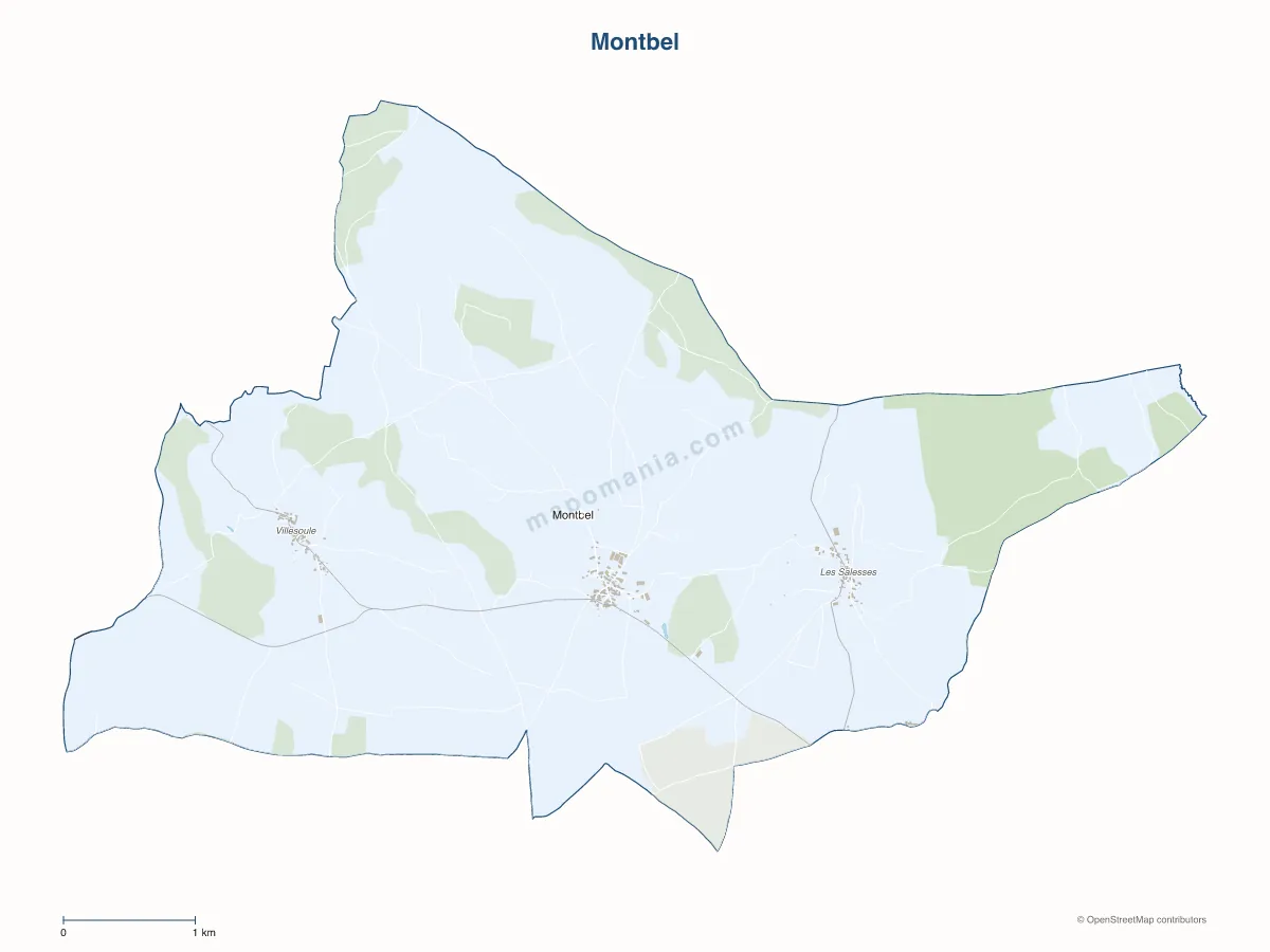 Carte de Montbel à personnaliser