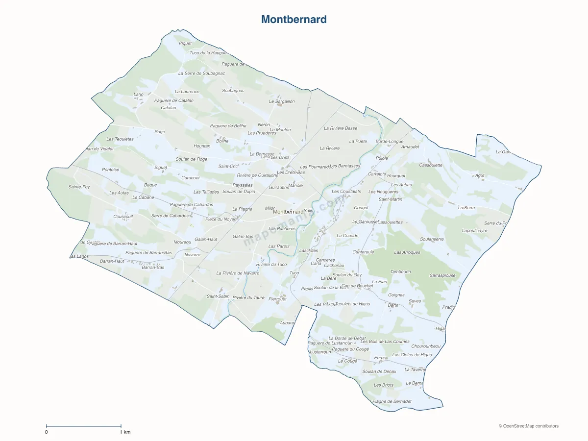 Carte de Montbernard à personnaliser