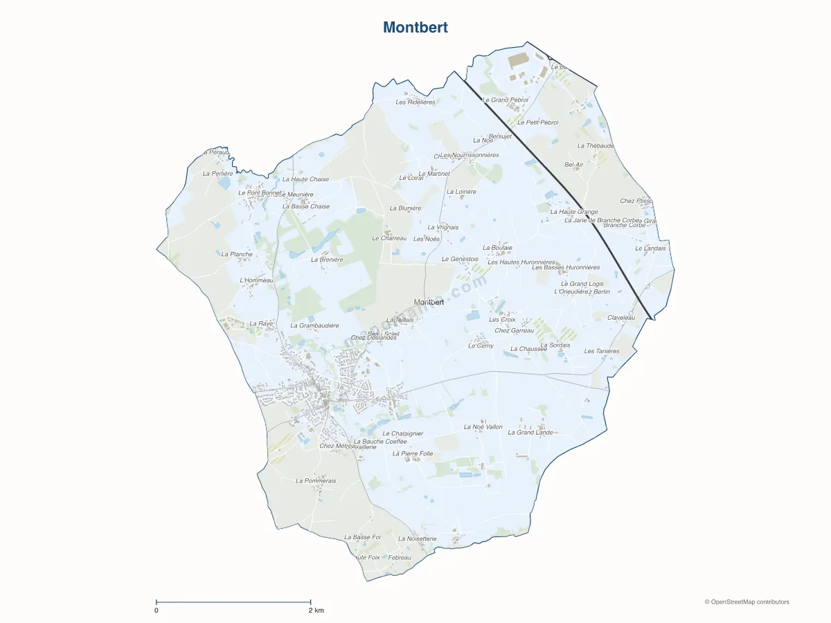 Carte de Montbert à personnaliser