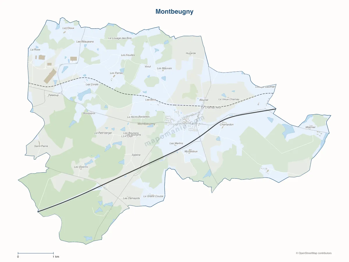 Carte de Montbeugny à personnaliser