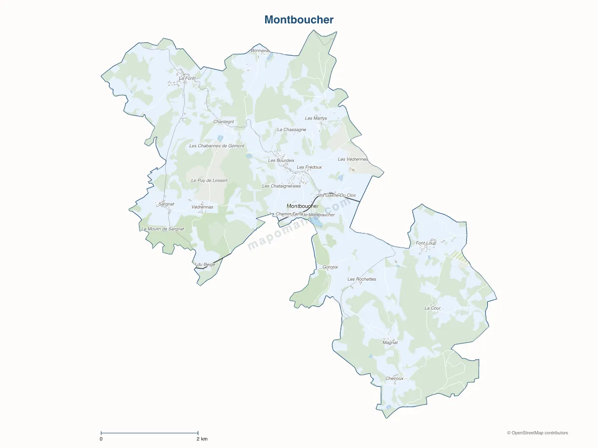 Carte de Montboucher à personnaliser