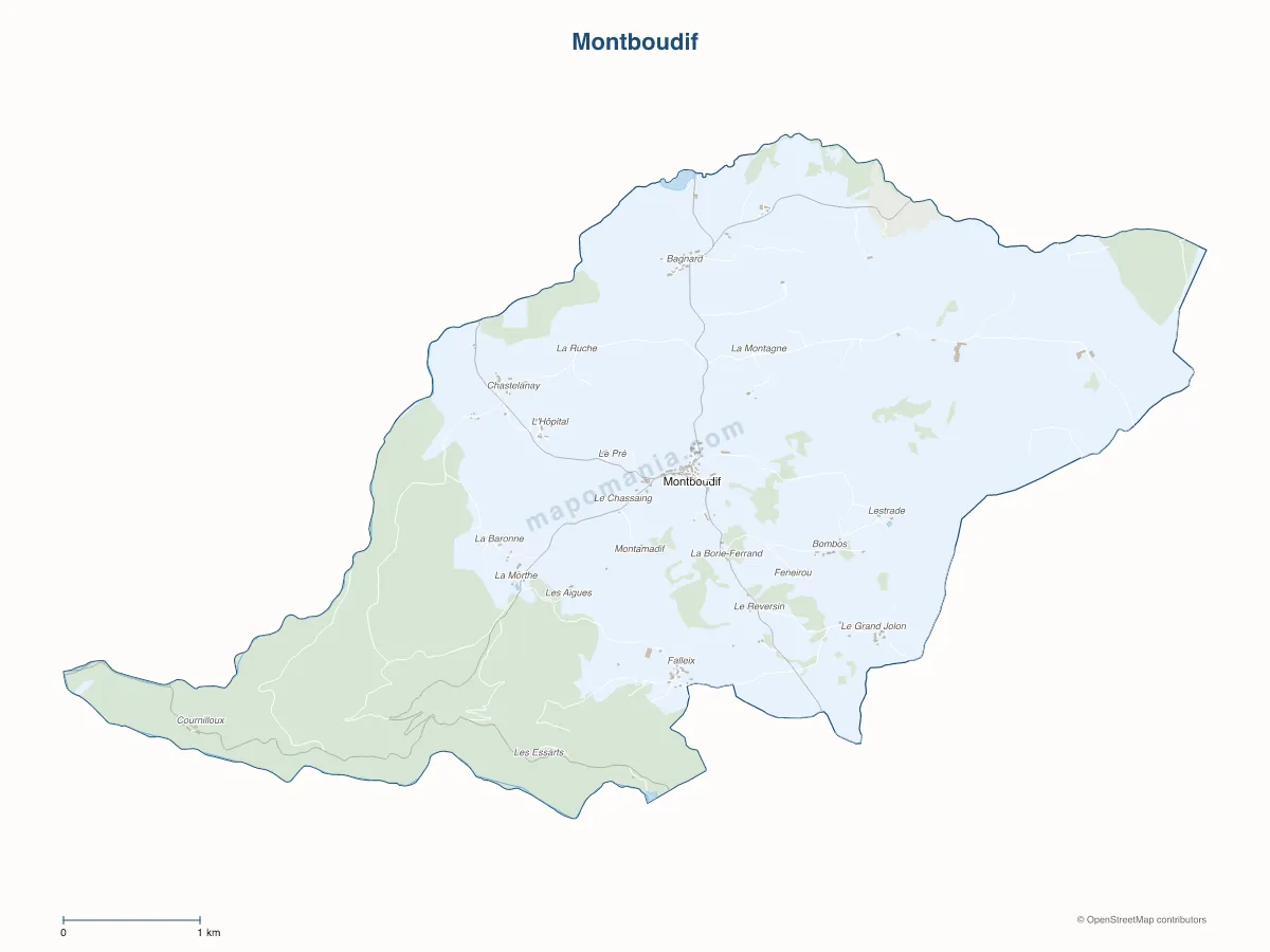 Carte de Montboudif à personnaliser