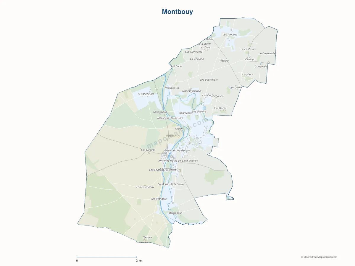 Carte de Montbouy à personnaliser