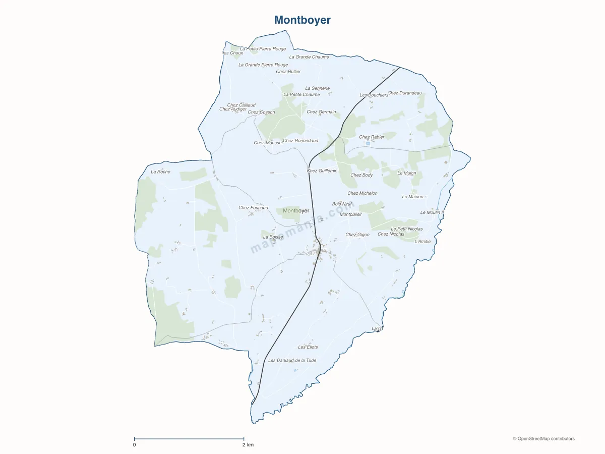 Carte de Montboyer à personnaliser