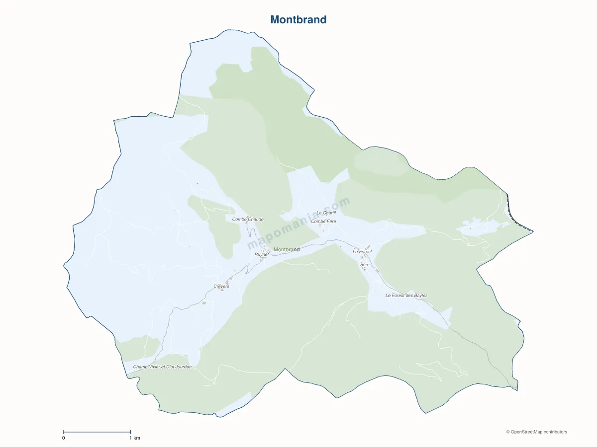 Carte de Montbrand à personnaliser