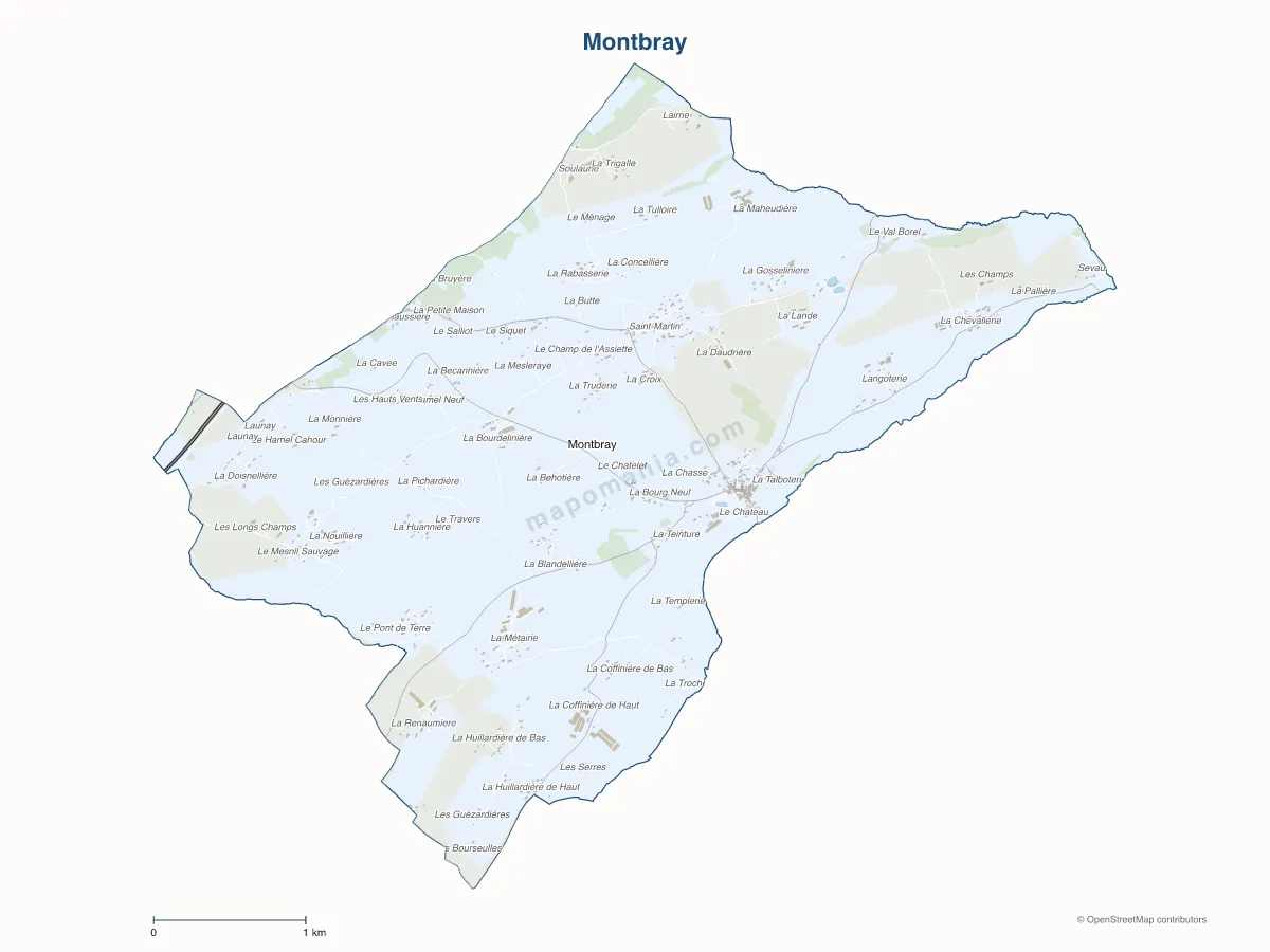 Carte de Montbray à personnaliser