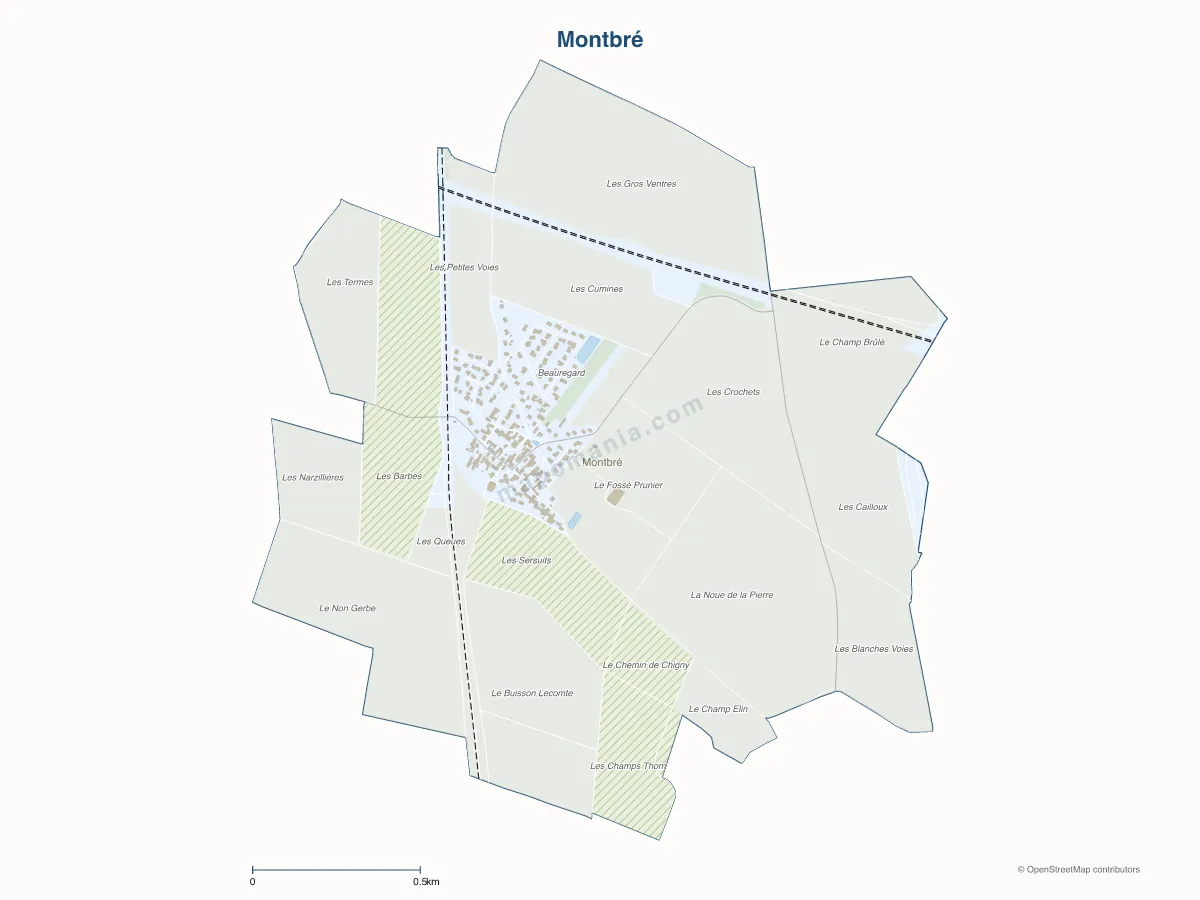 Carte de Montbré à personnaliser