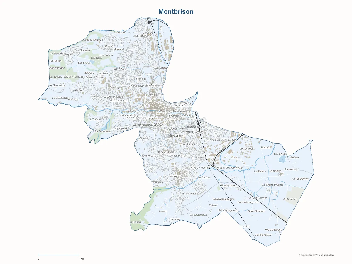 Carte de Montbrison à personnaliser