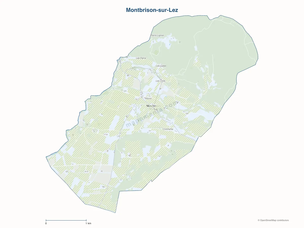 Carte de Montbrison-sur-Lez à personnaliser