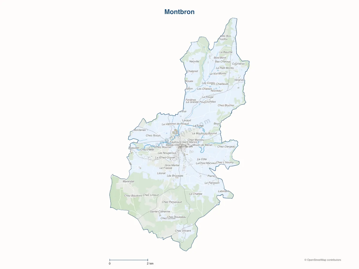 Carte de Montbron à personnaliser