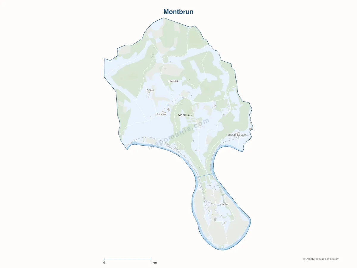 Carte de Montbrun à personnaliser