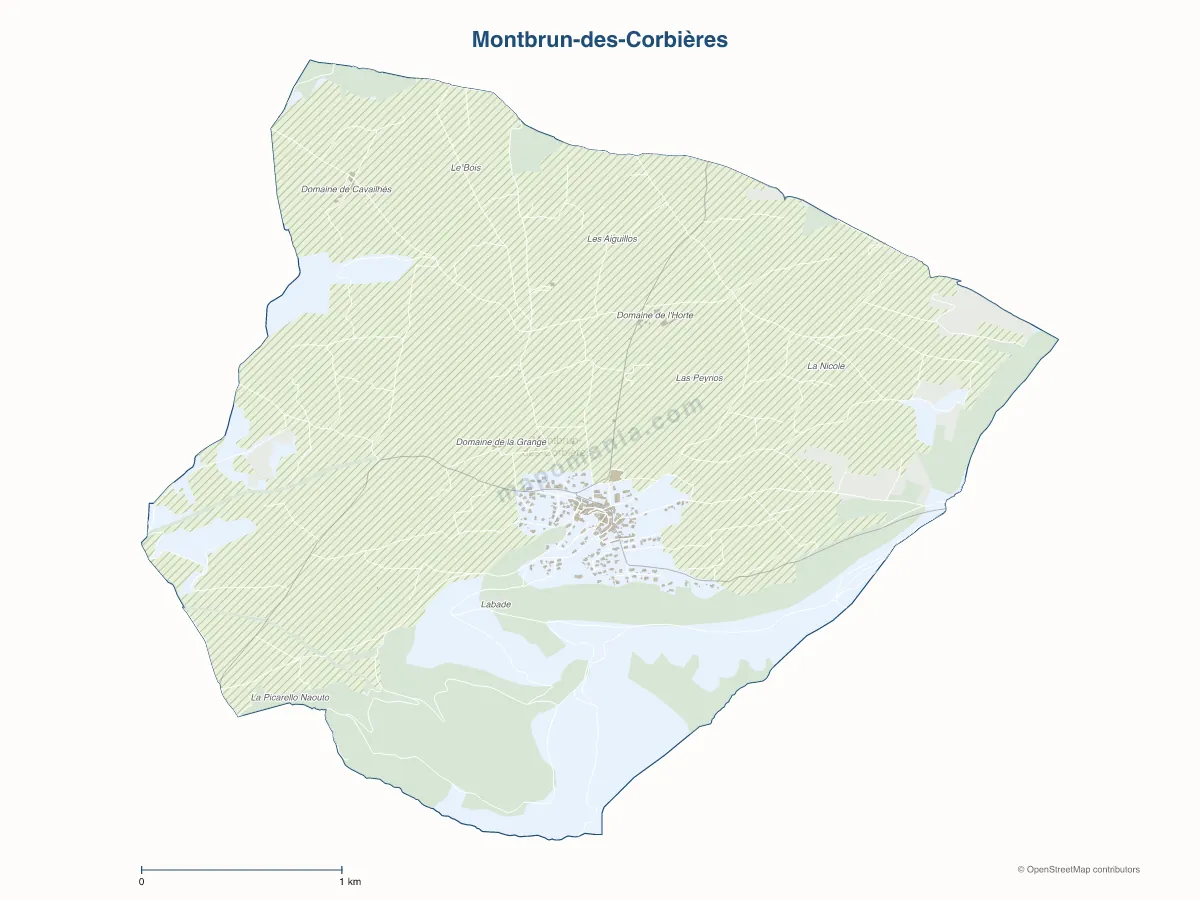 Carte de Montbrun-des-Corbières à personnaliser