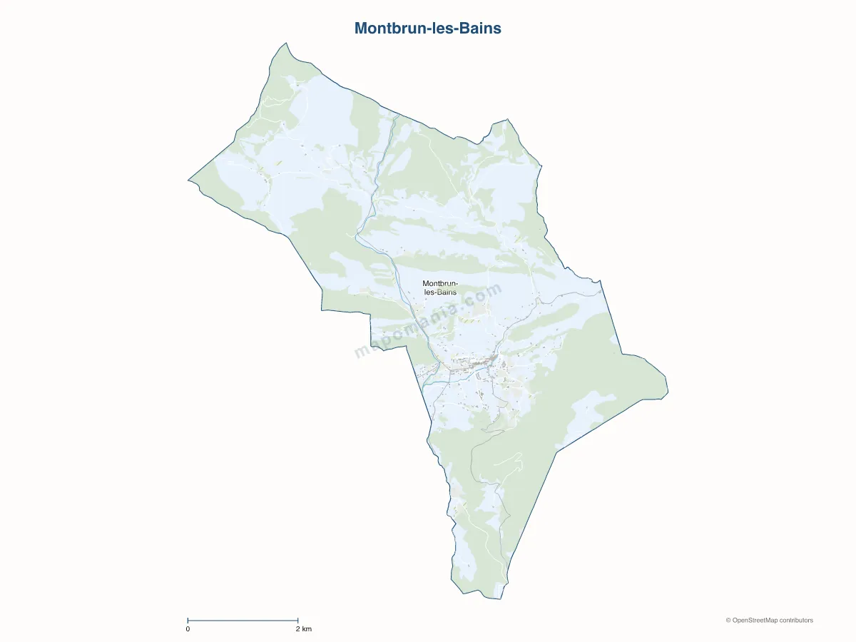 Carte de Montbrun-les-Bains à personnaliser