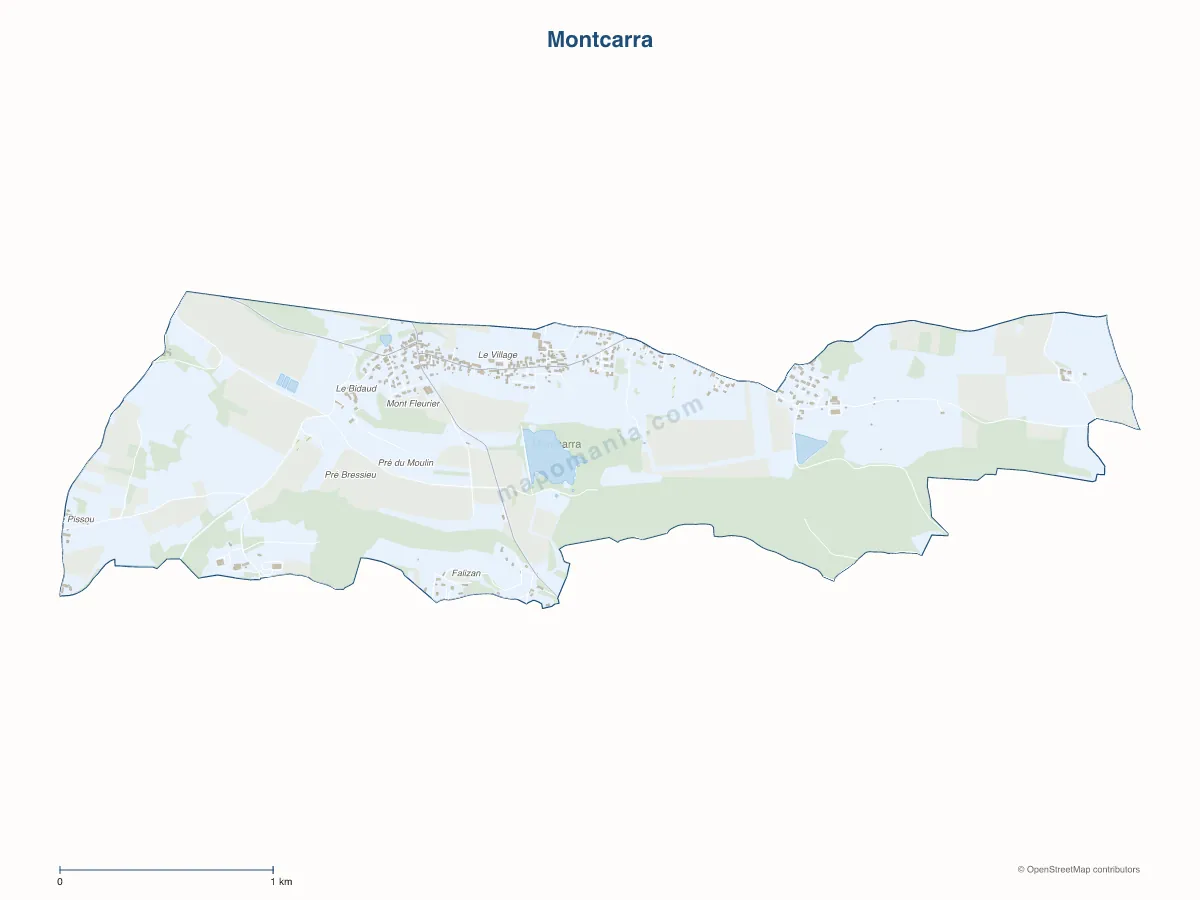 Carte de Montcarra à personnaliser