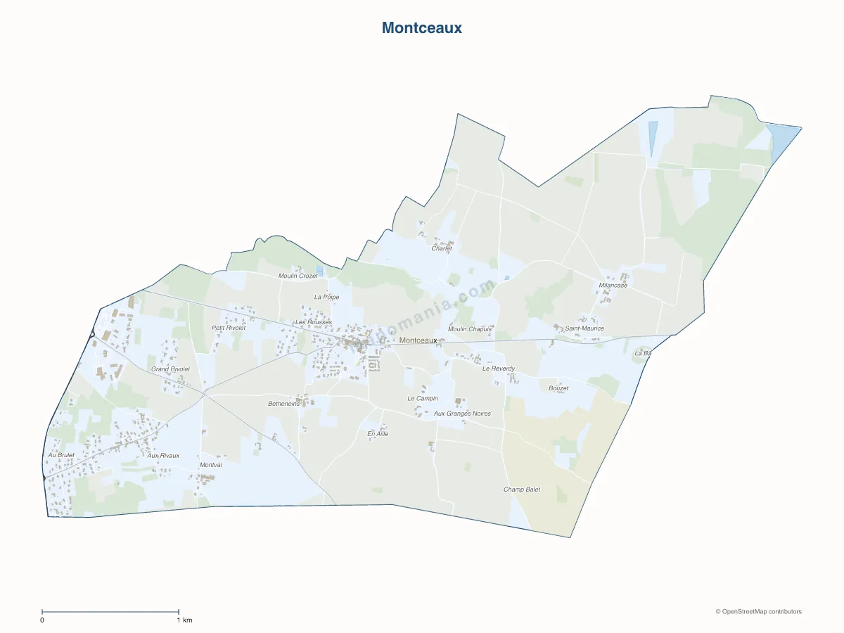 Carte de Montceaux à personnaliser