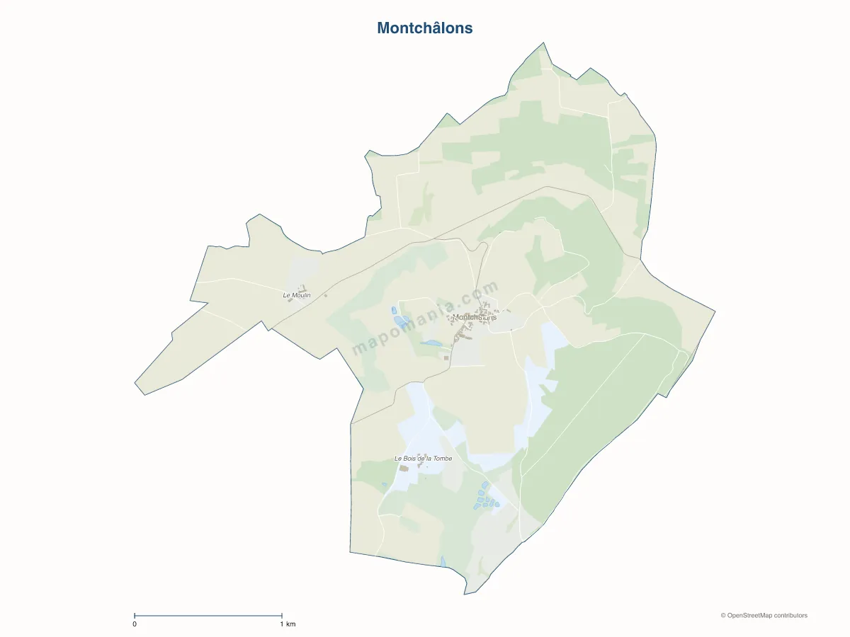 Carte de Montchâlons à personnaliser