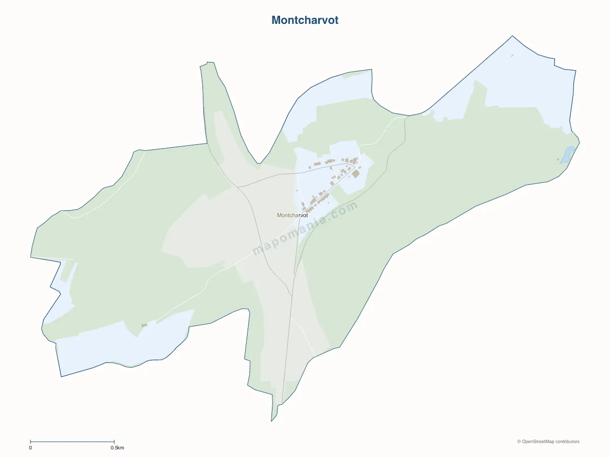 Carte de Montcharvot à personnaliser