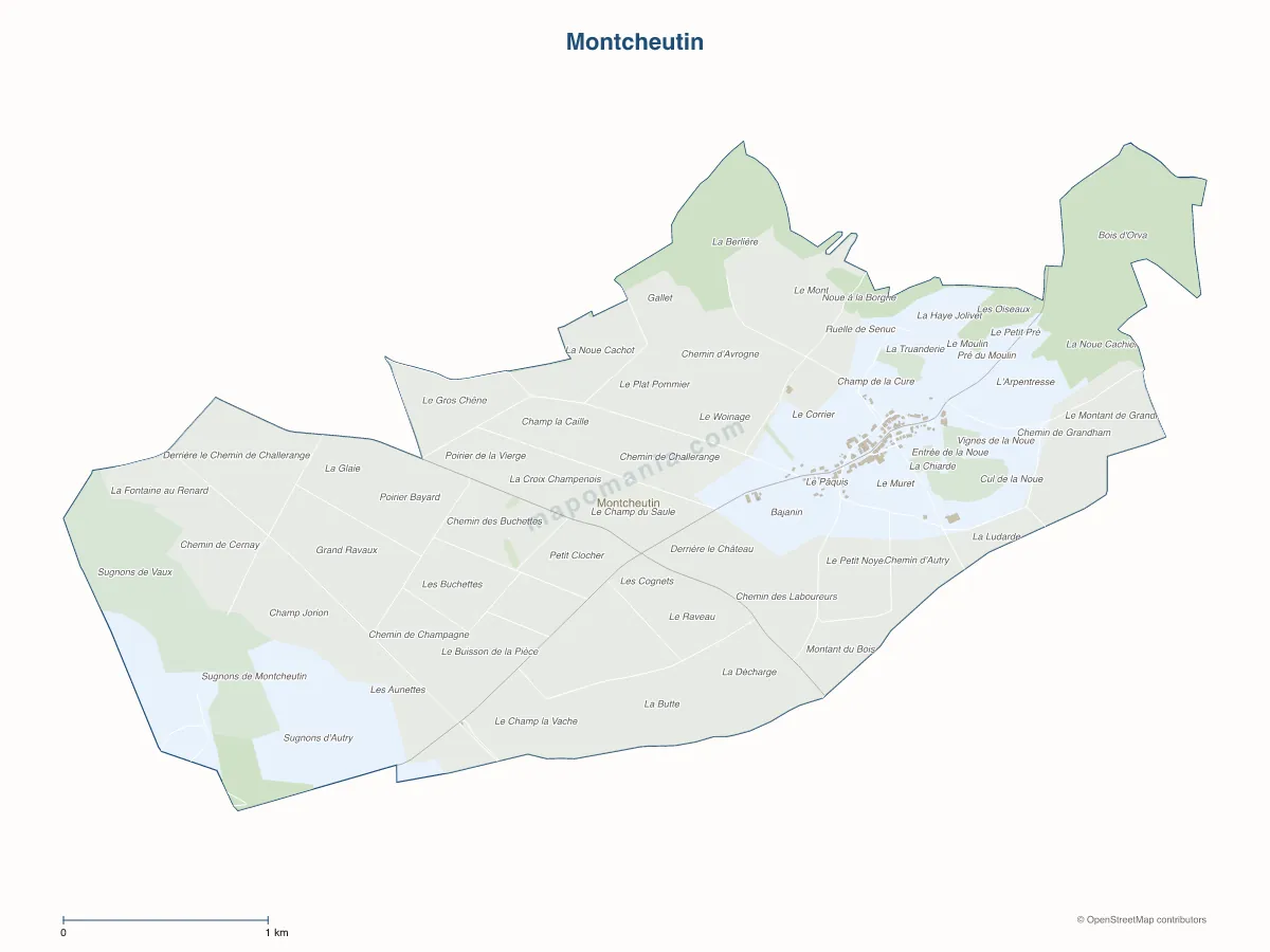 Carte de Montcheutin à personnaliser