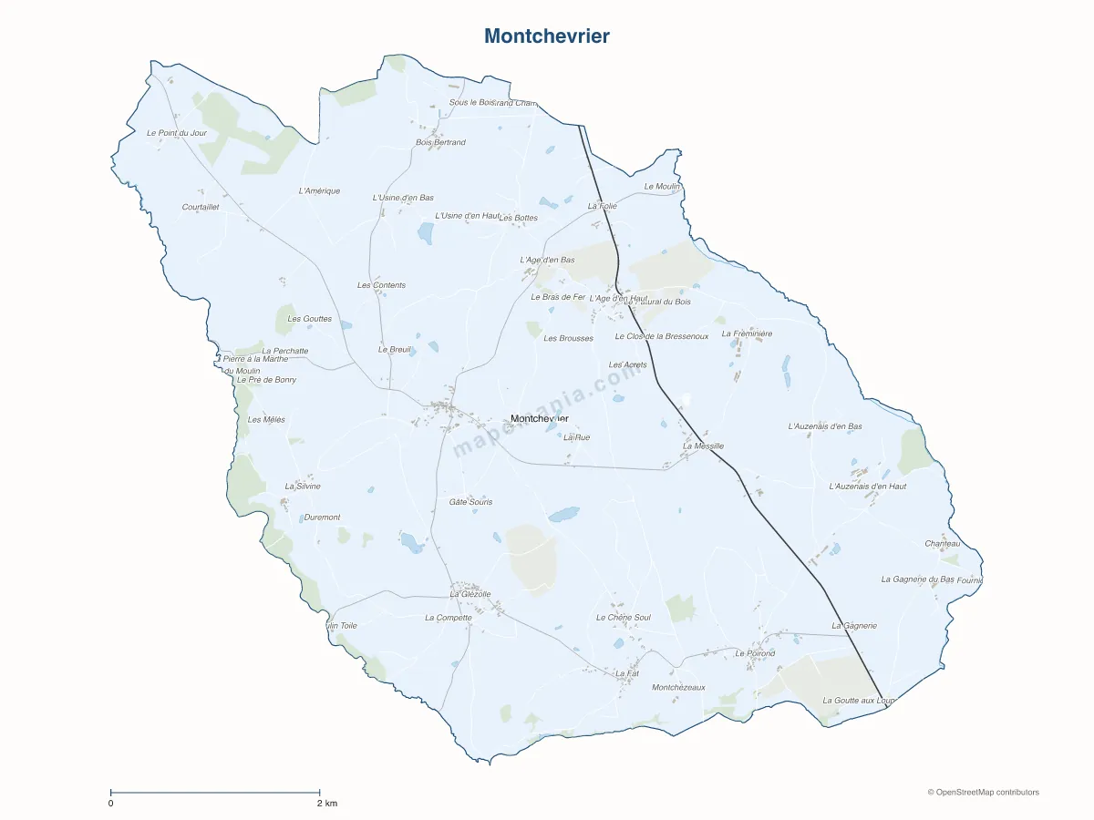 Carte de Montchevrier à personnaliser
