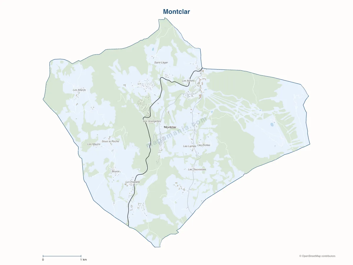 Carte de Montclar à personnaliser