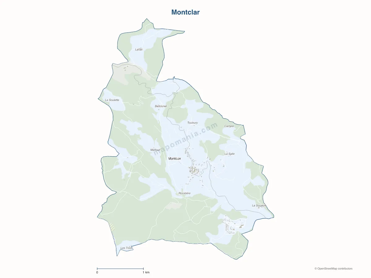 Carte de Montclar à personnaliser