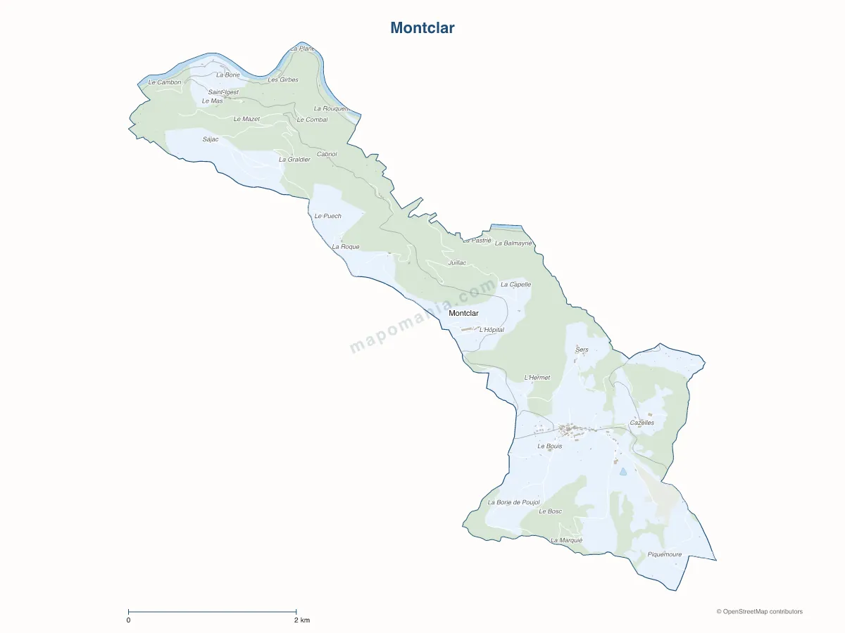 Carte de Montclar à personnaliser