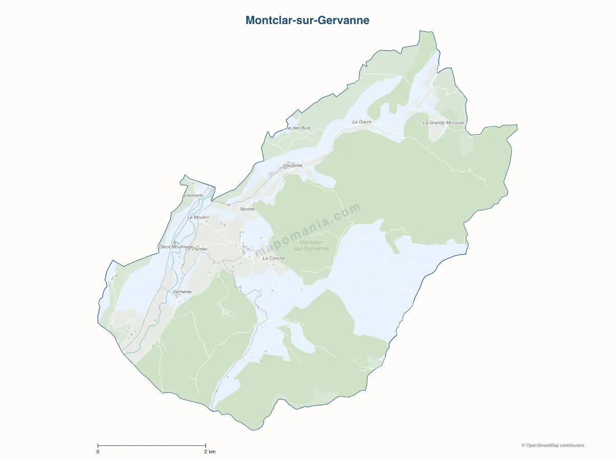 Carte de Montclar-sur-Gervanne à personnaliser