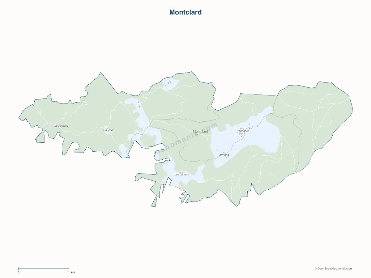Carte de Montclard à personnaliser