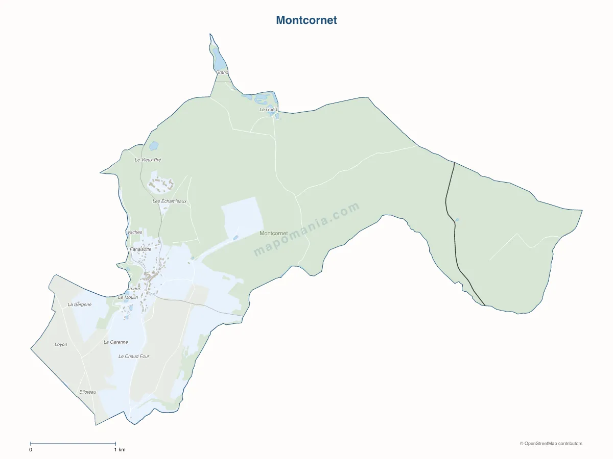 Carte de Montcornet à personnaliser