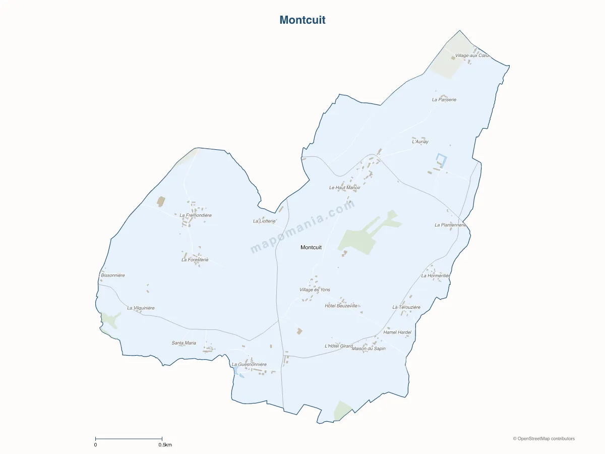 Carte de Montcuit à personnaliser