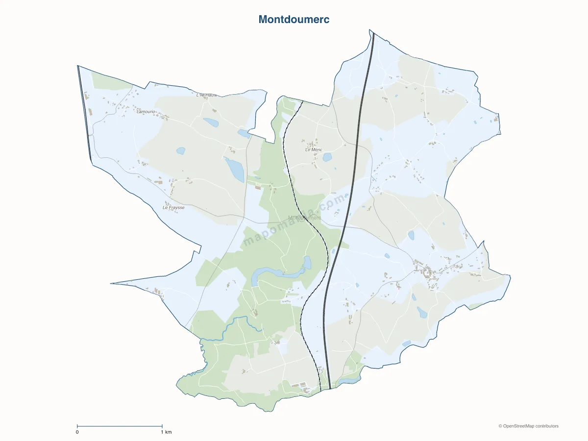 Carte de Montdoumerc à personnaliser