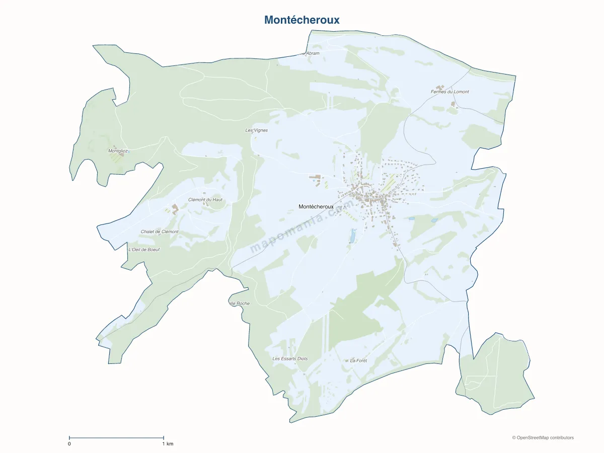 Carte de Montécheroux à personnaliser