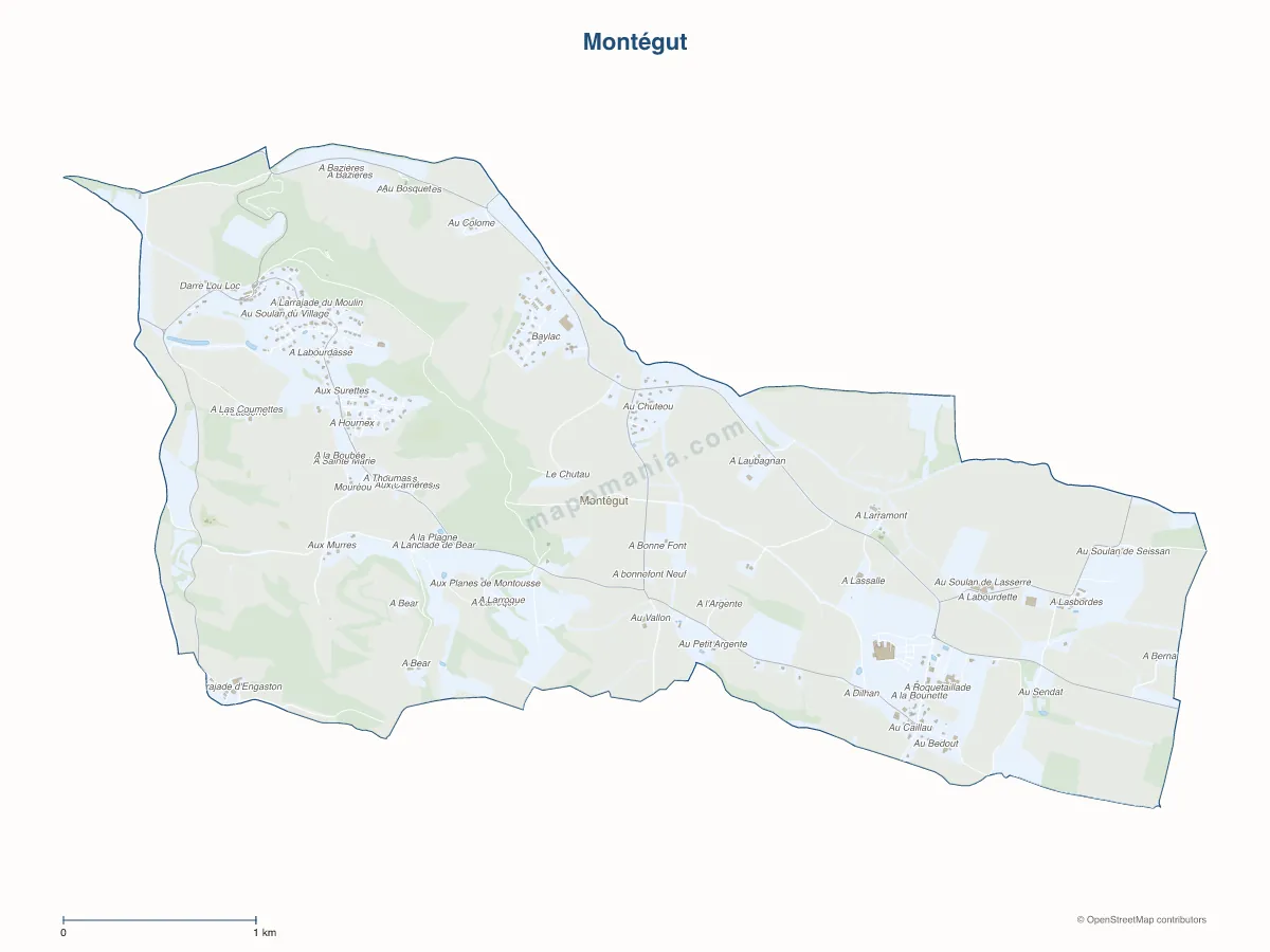 Carte de Montégut à personnaliser