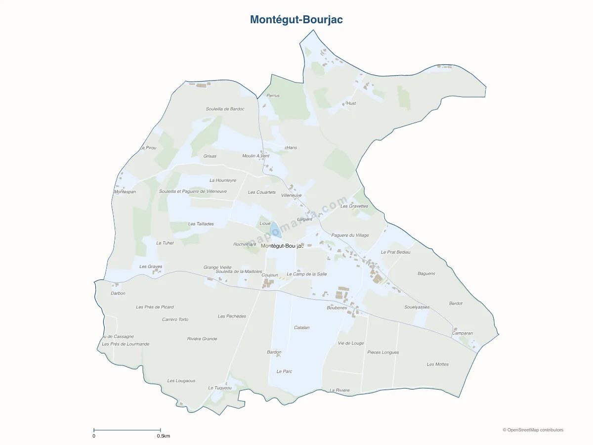 Carte de Montégut-Bourjac à personnaliser