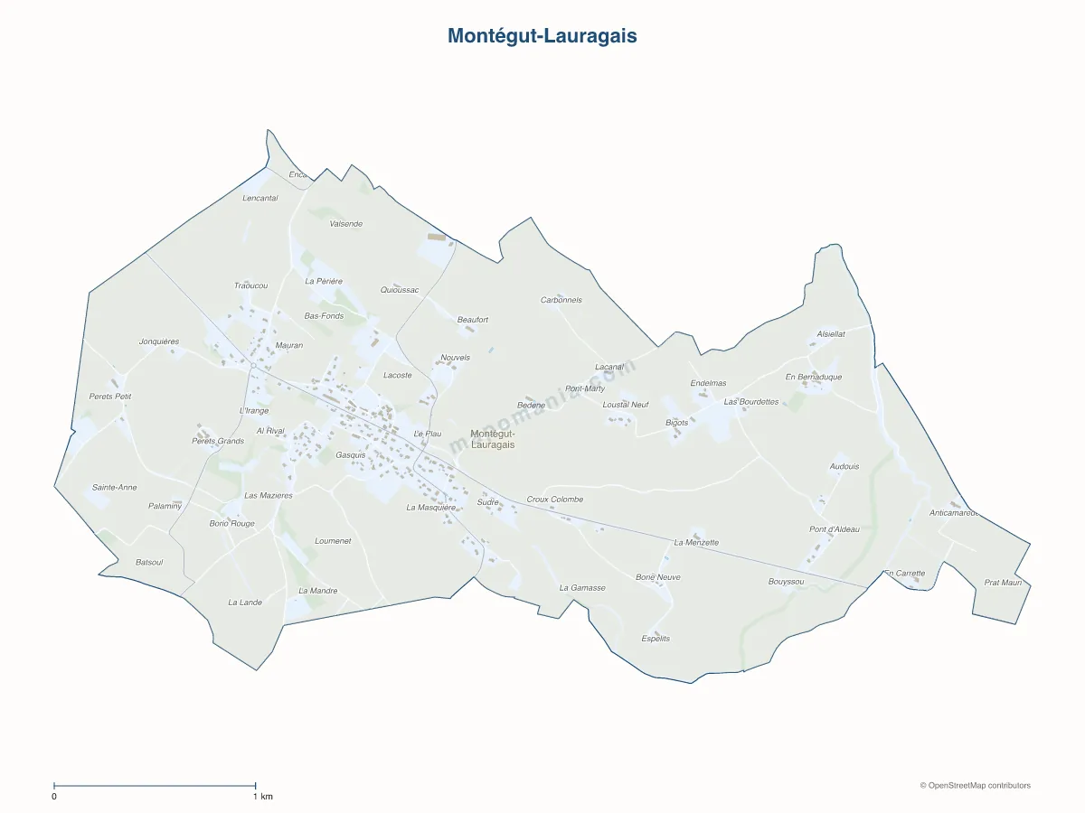 Carte de Montégut-Lauragais à personnaliser