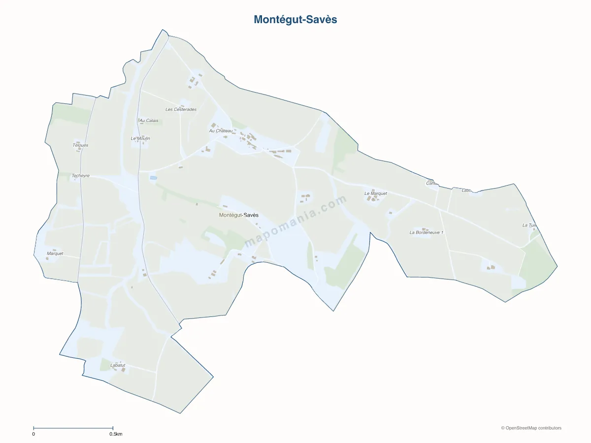 Carte de Montégut-Savès à personnaliser