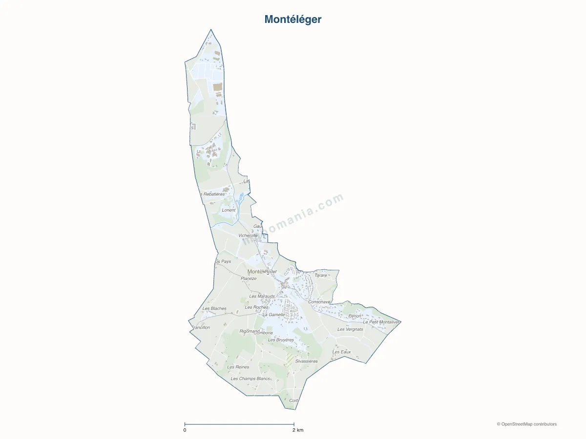 Carte de Montéléger à personnaliser
