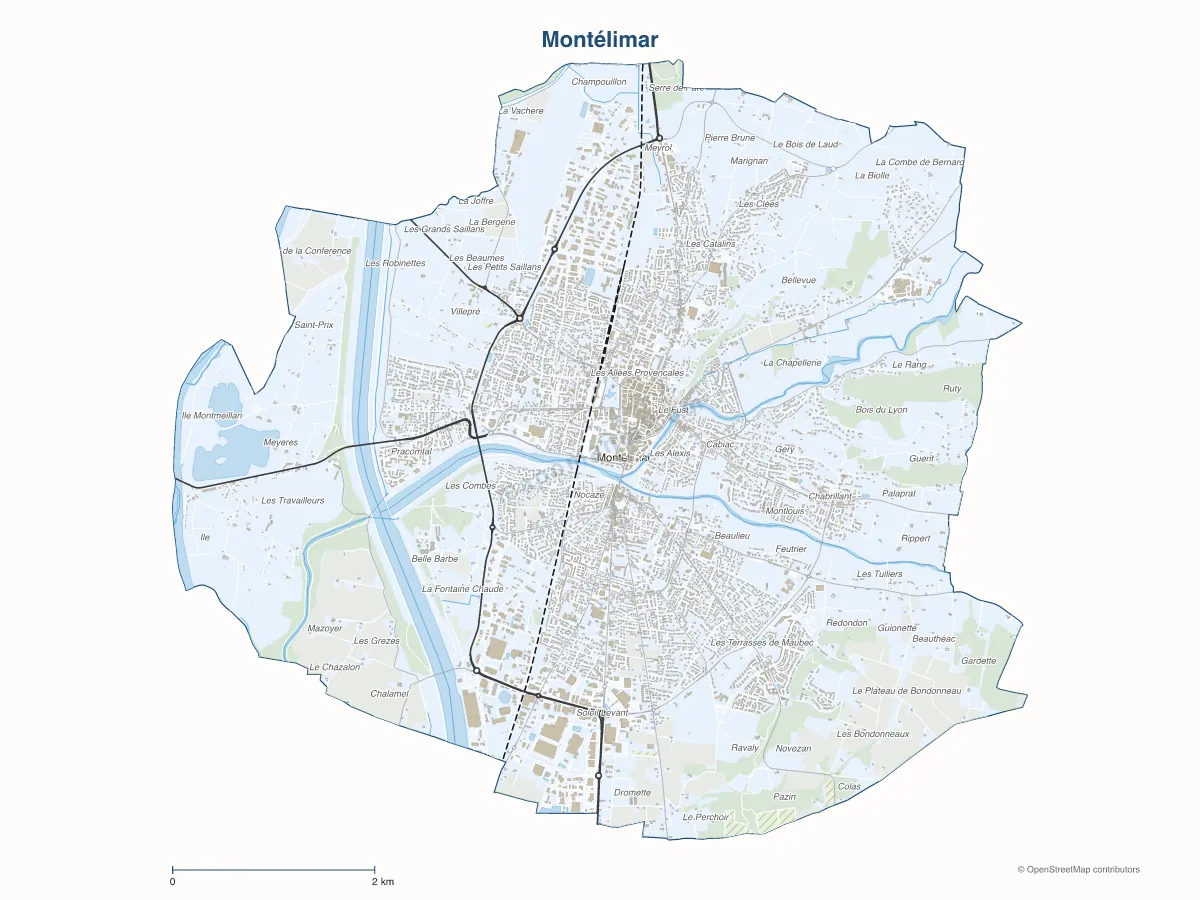 Carte de Montélimar à personnaliser