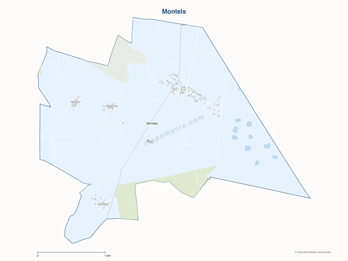 Carte de Montels à personnaliser