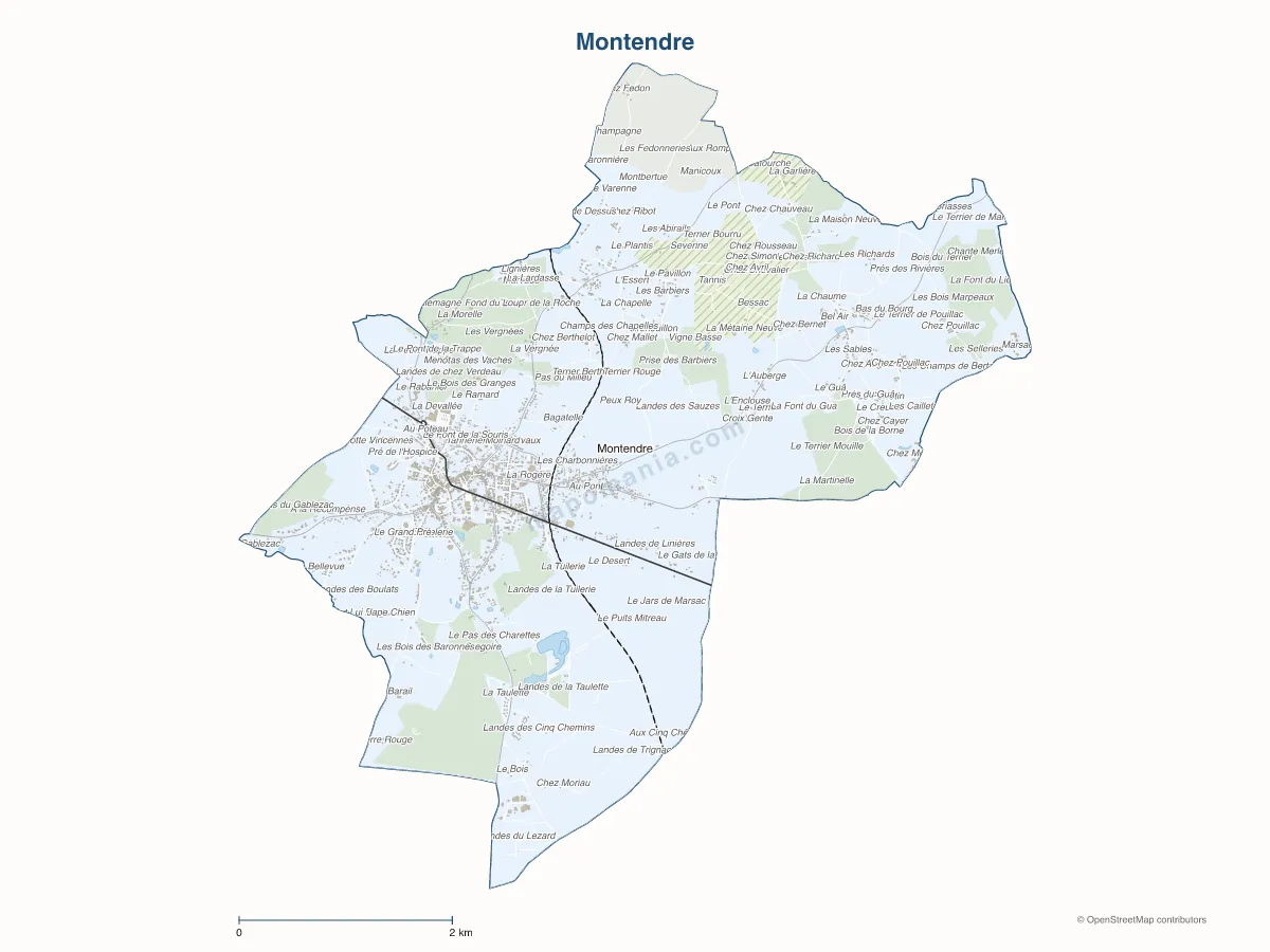 Carte de Montendre à personnaliser