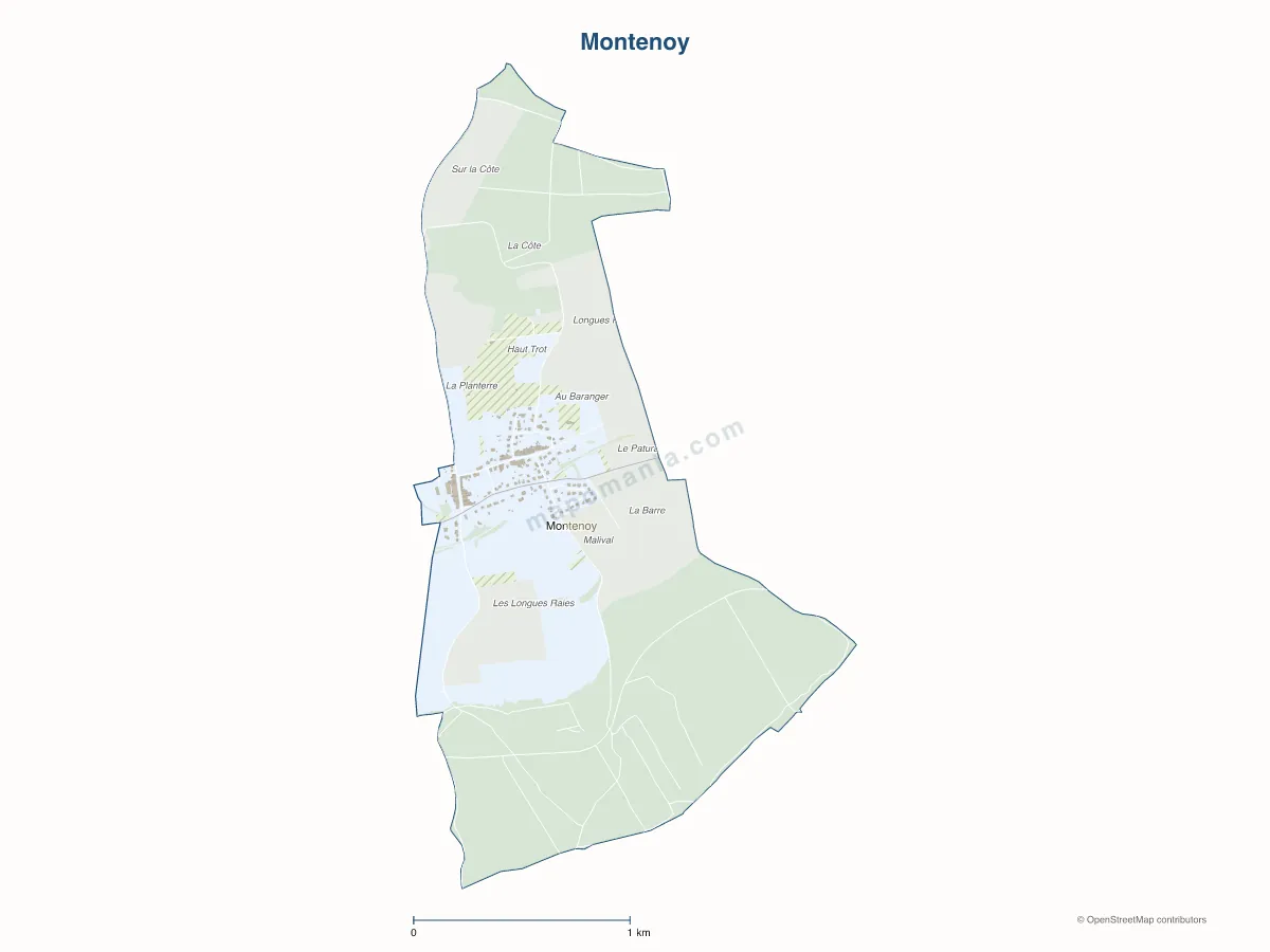 Carte de Montenoy à personnaliser