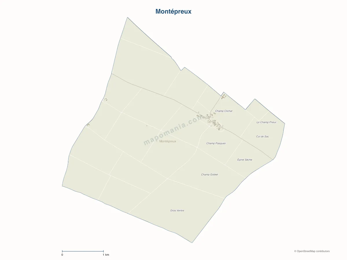 Carte de Montépreux à personnaliser