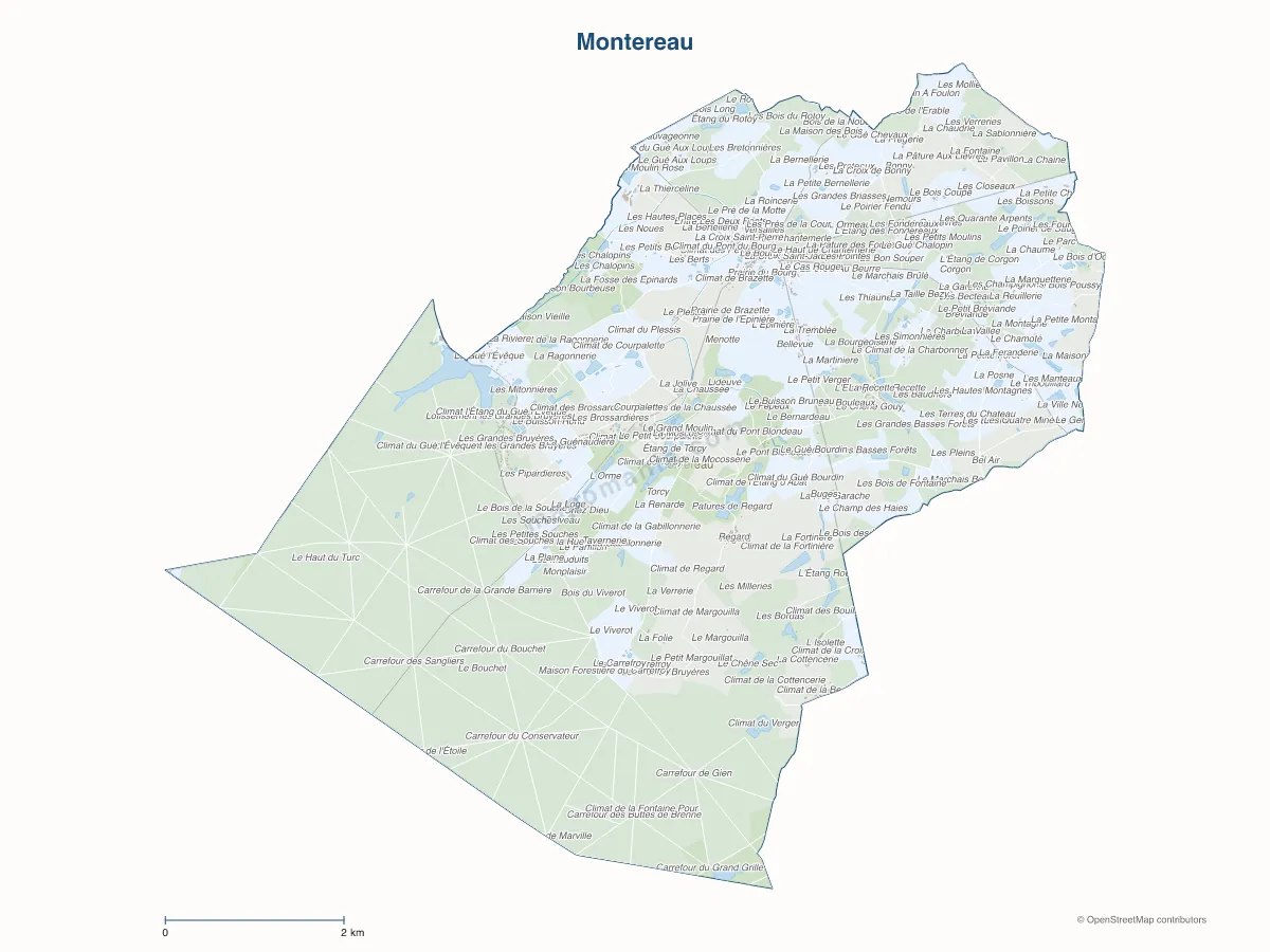 Carte de Montereau à personnaliser